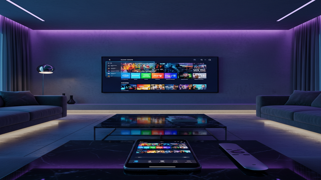 Un écran de télévision affichant le concept de la technologie IP IPTV