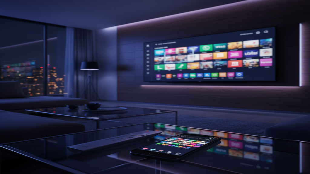 Un écran de Smart TV affichant un guide complet pour devenir un abonné IPTV.