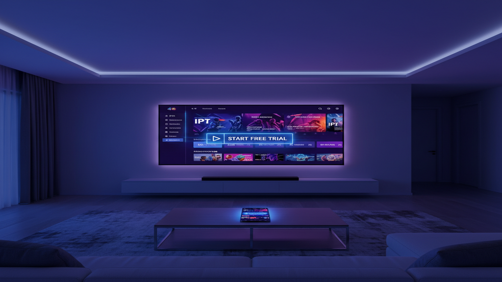 Un utilisateur effectuant un test IPTV gratuit sur sa Smart TV pour évaluer la qualité.